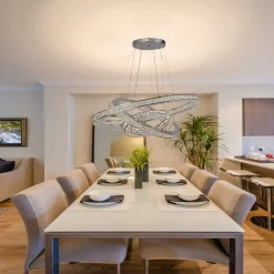 3 Band Pendant Light with Crystal