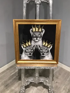 3 Lion Framed Wall Art