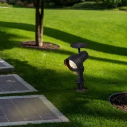 3 Pack Solar Spikey Black Outdoor Light