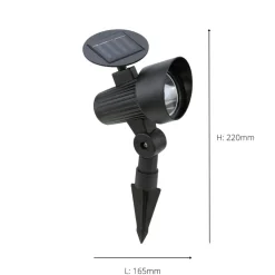3 Pack Solar Spikey Black Outdoor Light