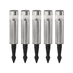 5 Pack Solar Stainless Steel Spike Outdoor Light