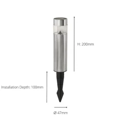5 Pack Solar Stainless Steel Spike Outdoor Light