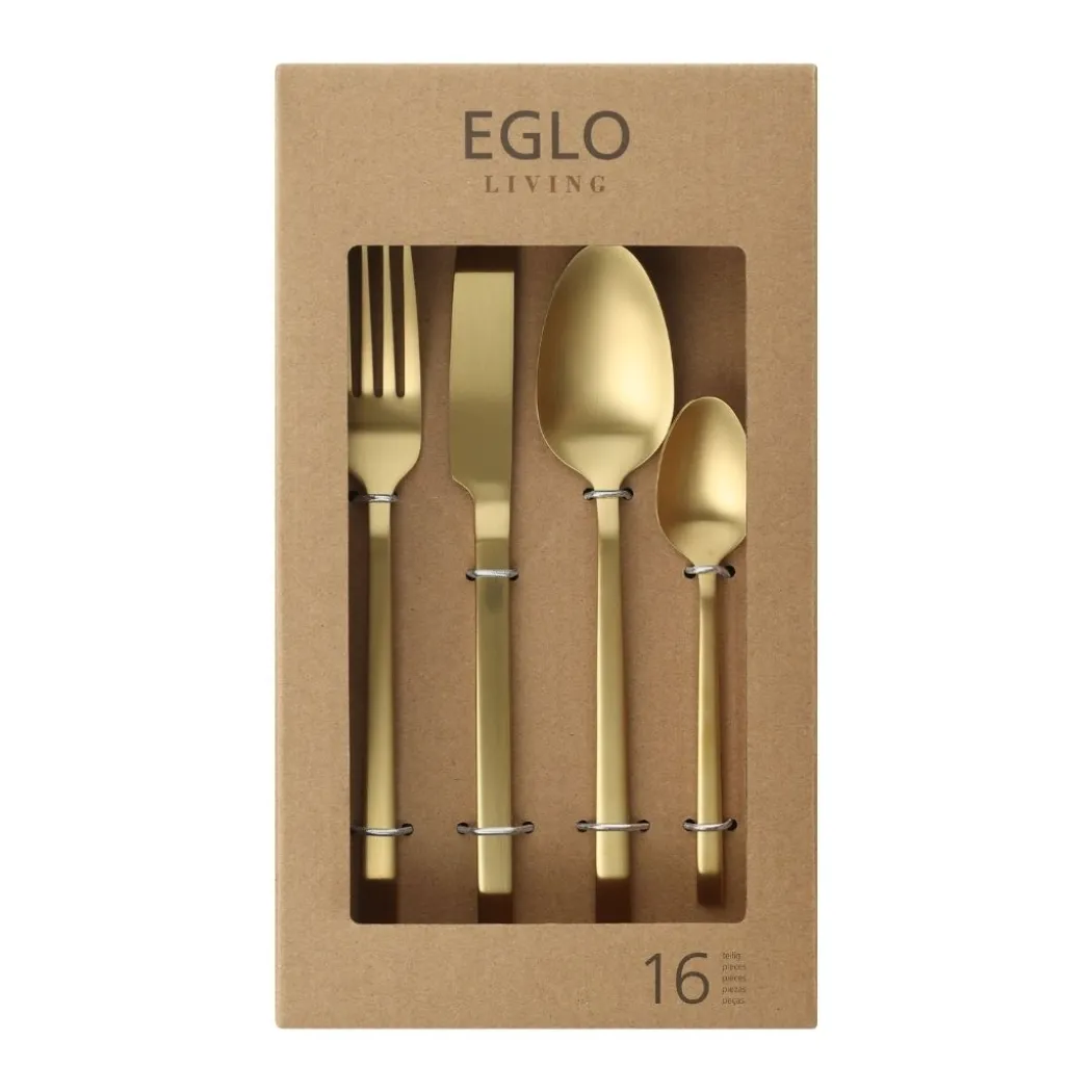 16 Piece Gold Cutlery Set