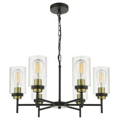 Abel 6 Light Satin Black Chandelier Ceiling Pendant