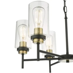 Abel 6 Light Satin Black Chandelier Ceiling Pendant