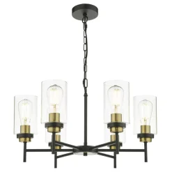 Abel 6 Light Satin Black Chandelier Ceiling Pendant