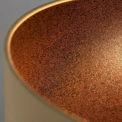 Abia Oak Effect & Natural Linen Table Lamp