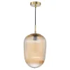 Abrielle Bronze & Amber Glass Pendant Ceiling Light