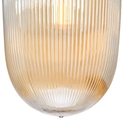 Abrielle Bronze & Amber Glass Pendant Ceiling Light