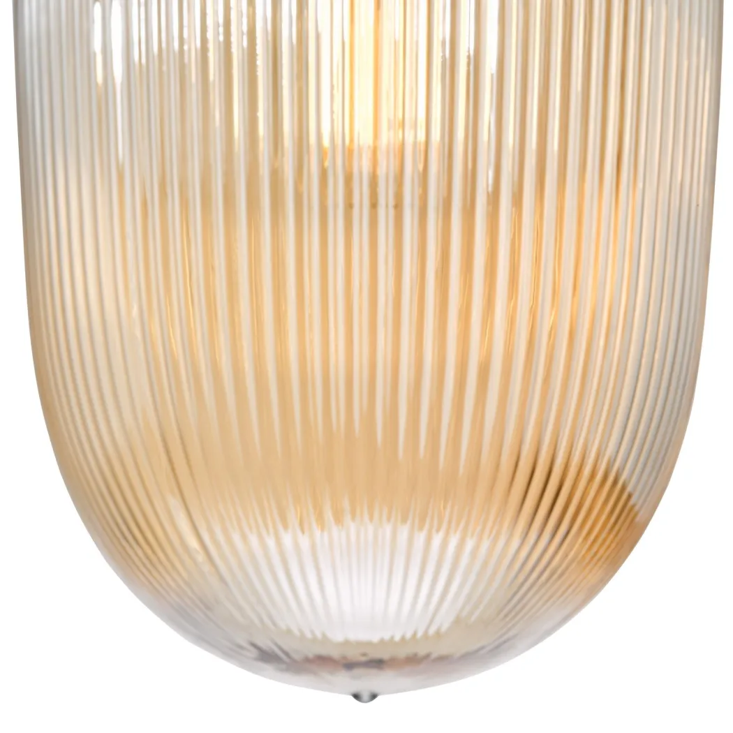 Abrielle Bronze & Amber Glass Pendant Ceiling Light