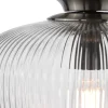 Abrielle Polished Nickel & Glass Flush Ceiling Light