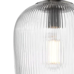 Abrielle Polished Nickel & Glass Pendant Ceiling Light