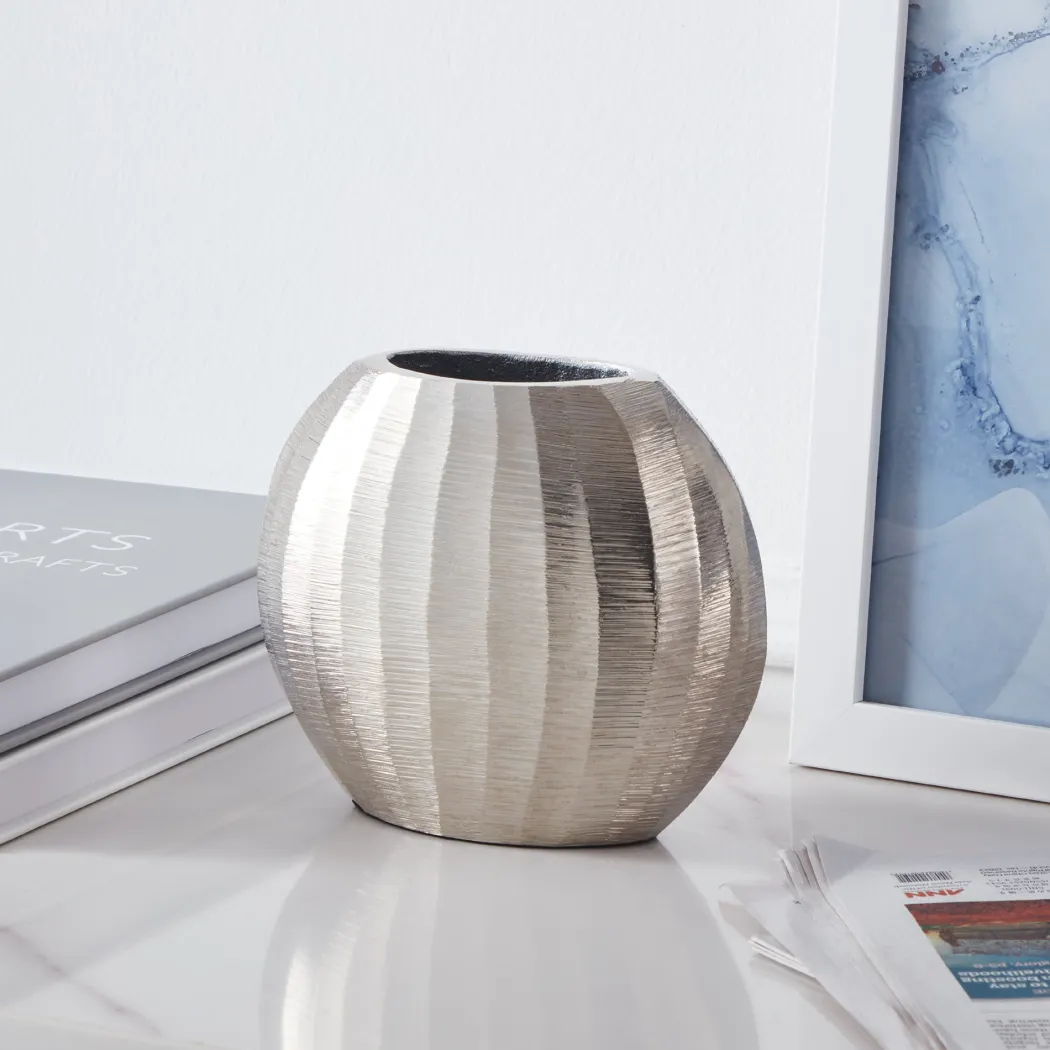 Abucay Silver Oval Vase