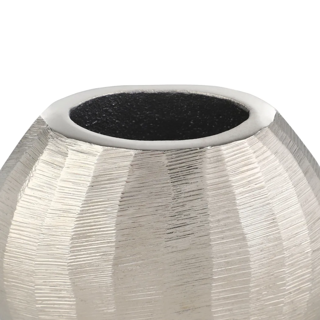 Abucay Small Silver Oval Vase