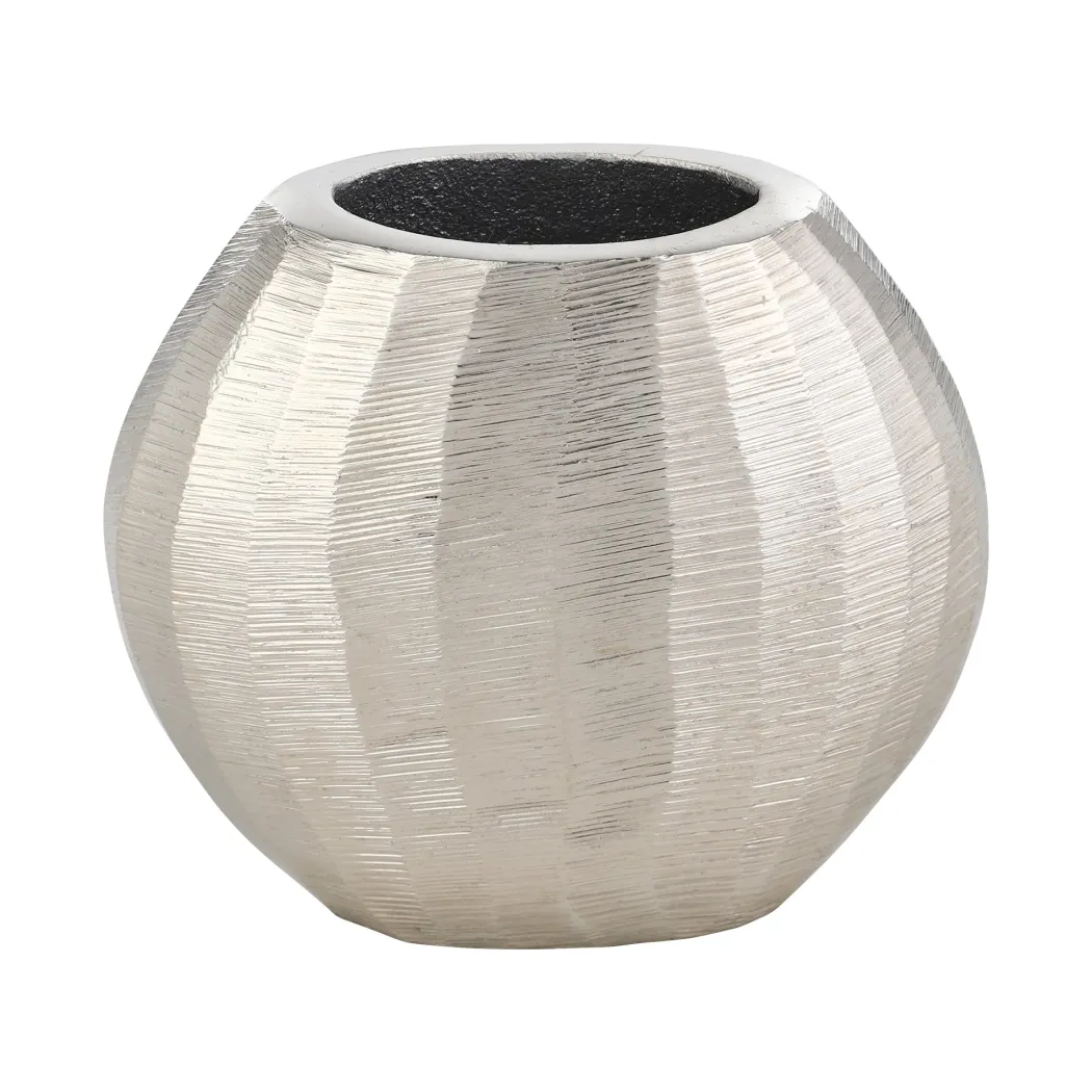 Abucay Small Silver Oval Vase