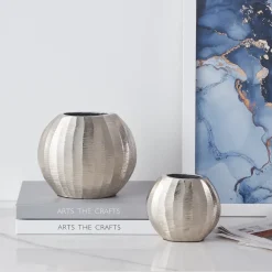 Abucay Small Silver Oval Vase