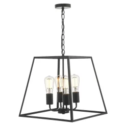 Academy Matt Black Lantern Ceiling Light