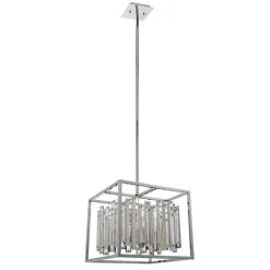 Acadia Polished Chrome and Crystal 4 Light Pendant Ceiling Light