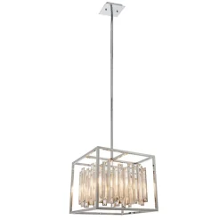 Acadia Polished Chrome and Crystal 4 Light Pendant Ceiling Light