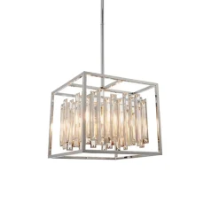 Acadia Polished Chrome and Crystal 4 Light Pendant Ceiling Light
