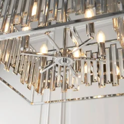 Acadia Polished Chrome and Crystal 6 Light Pendant Ceiling Light