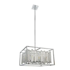 Acadia Polished Chrome and Crystal 6 Light Pendant Ceiling Light