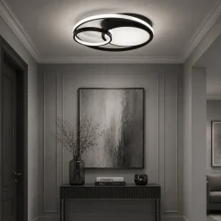 Adara Matt Black LED Flush Ceiling Light