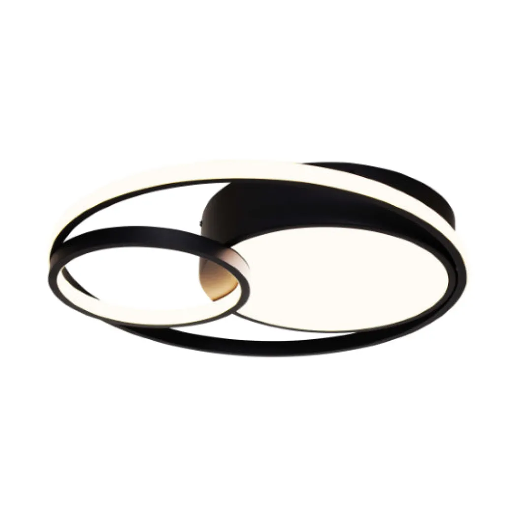 Adara Matt Black LED Flush Ceiling Light