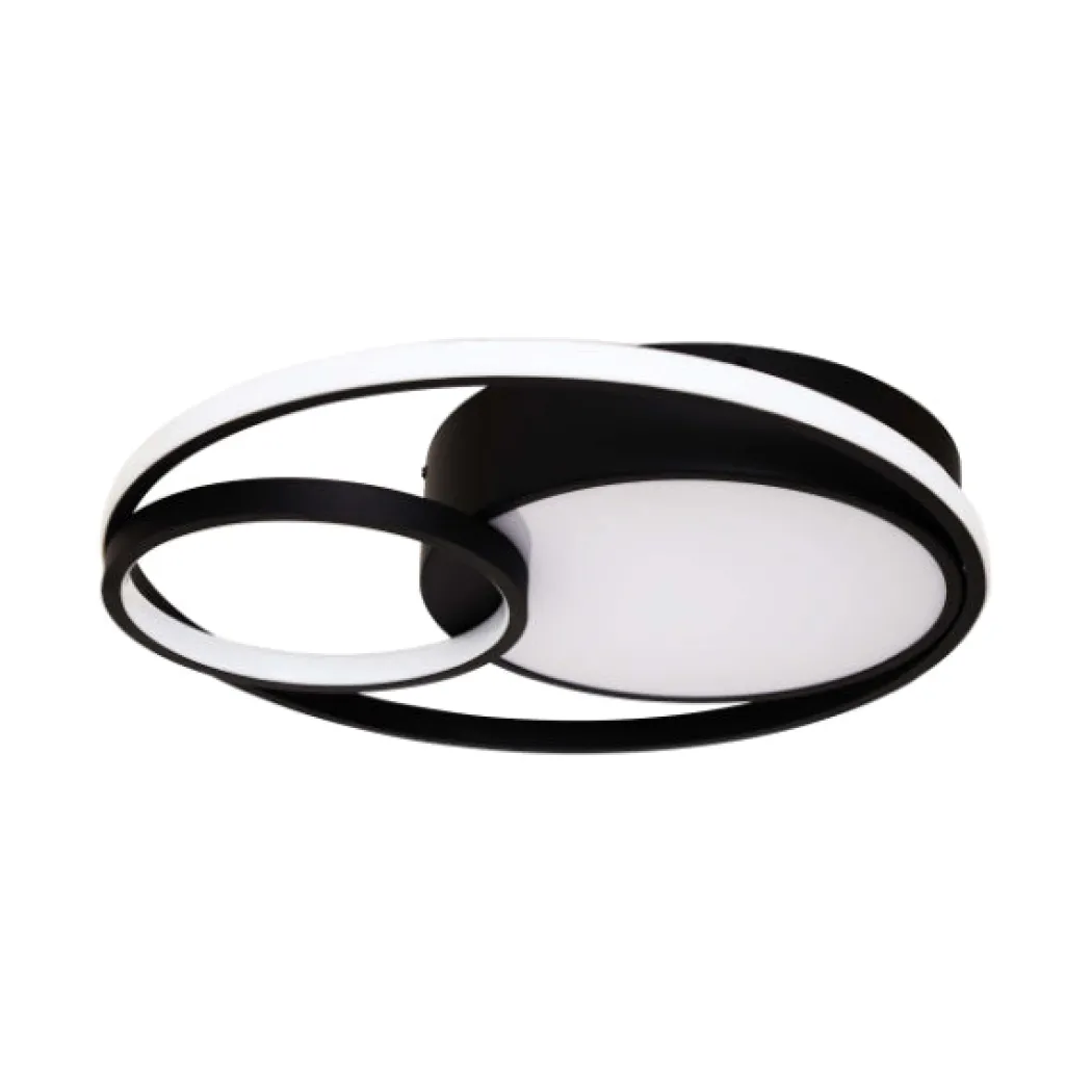 Adara Matt Black LED Flush Ceiling Light
