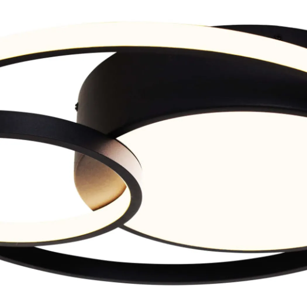 Adara Matt Black LED Flush Ceiling Light