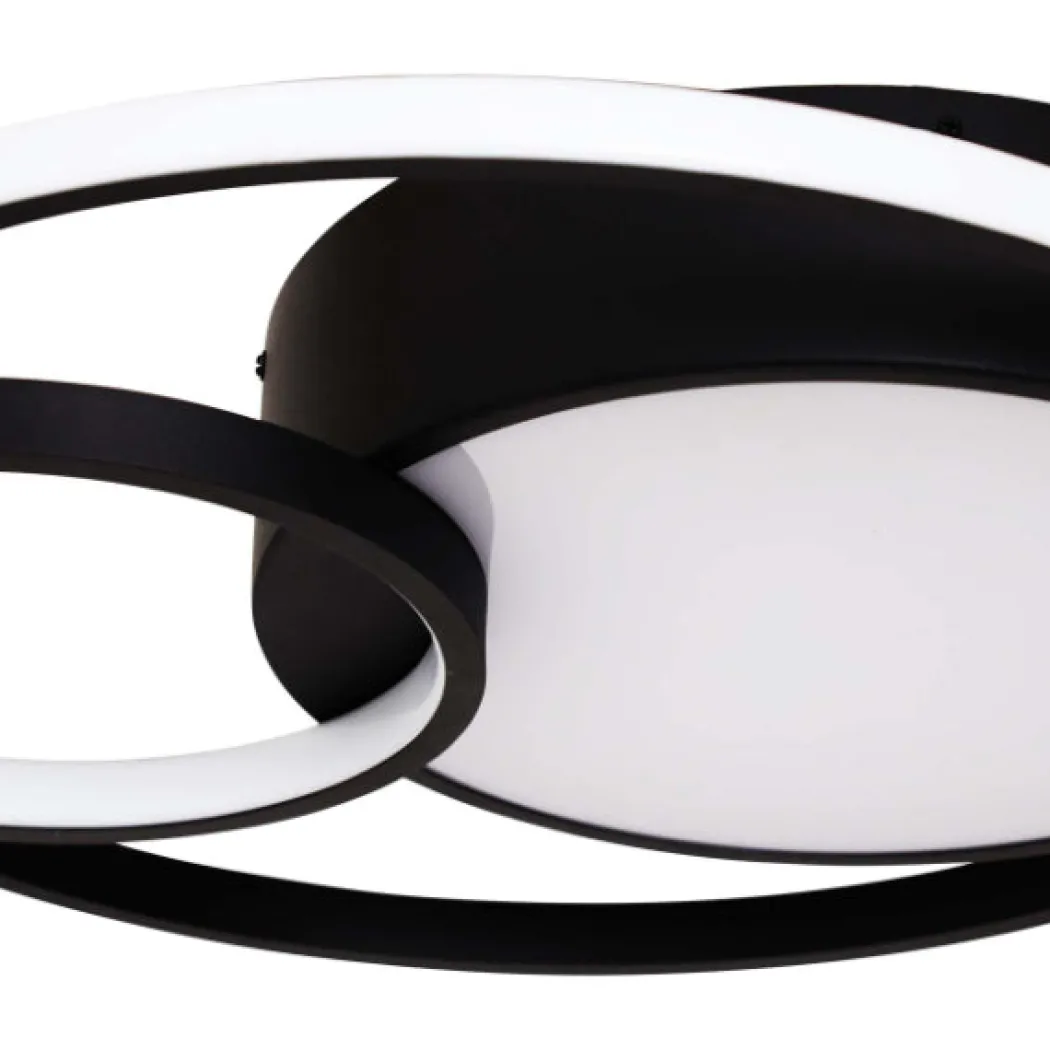 Adara Matt Black LED Flush Ceiling Light