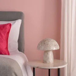 Addie Mushroom White Glass Table Lamp