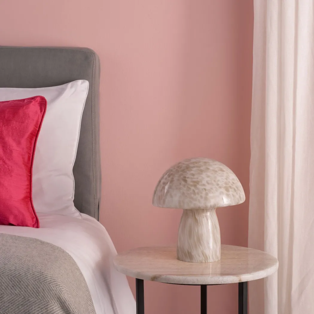 Addie Mushroom White Glass Table Lamp