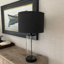 Adelia Black & Glass Table Lamp