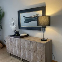 Adelia Black & Glass Table Lamp