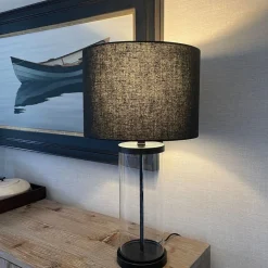 Adelia Black & Glass Table Lamp
