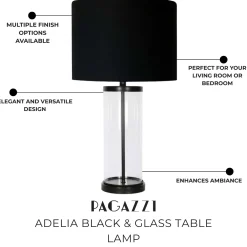 Adelia Black & Glass Table Lamp