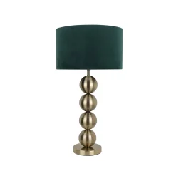 Aila Antique Brass Table Lamp with Green Shade