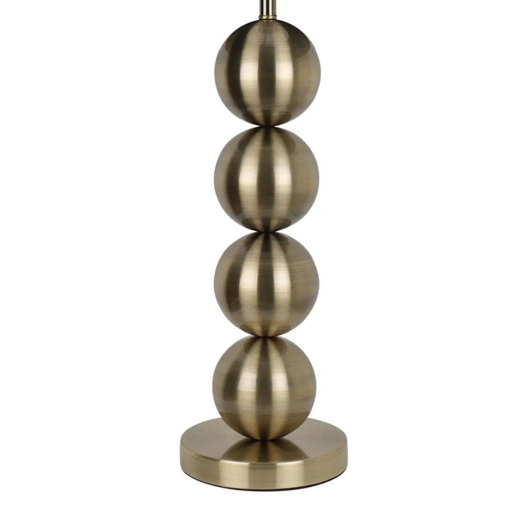 Aila Antique Brass Table Lamp with Green Shade