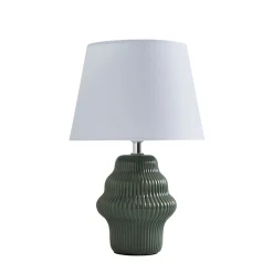 Alanna Green Ribbed Ceramic Table Lamp