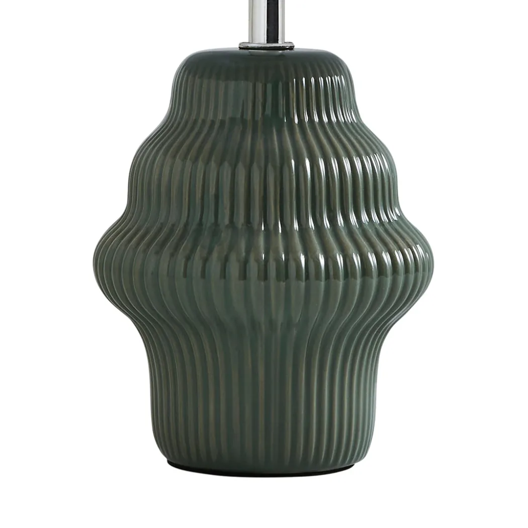 Alanna Green Ribbed Ceramic Table Lamp