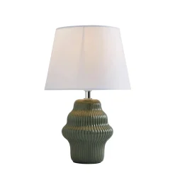 Alanna Green Ribbed Ceramic Table Lamp