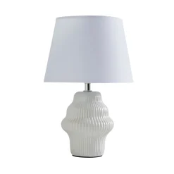 Alanna Ivory Ribbed Ceramic Table Lamp