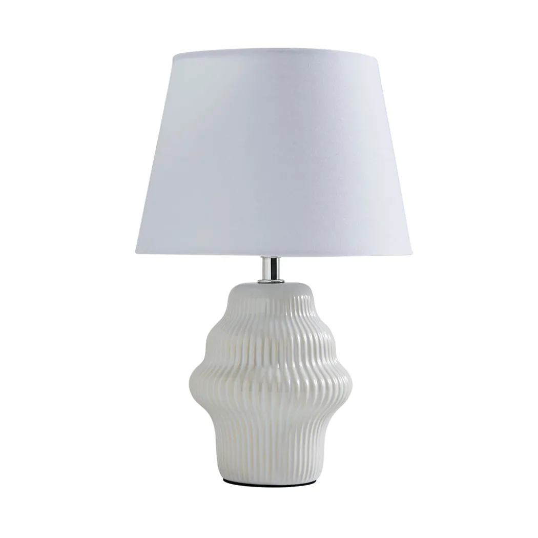 Alanna Ivory Ribbed Ceramic Table Lamp