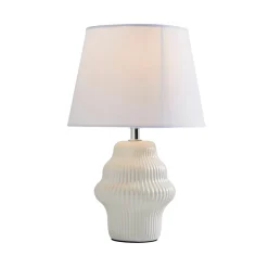 Alanna Ivory Ribbed Ceramic Table Lamp