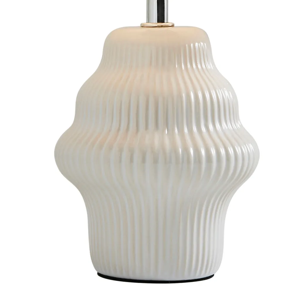 Alanna Ivory Ribbed Ceramic Table Lamp