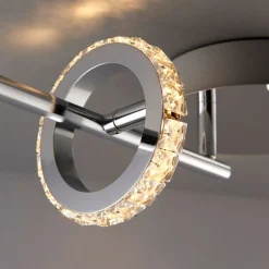 Alexa 4 Spot Polished Chrome & Crystal LED Ceiling Bar
