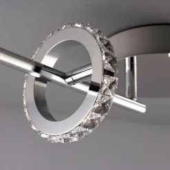 Alexa 4 Spot Polished Chrome & Crystal LED Ceiling Bar