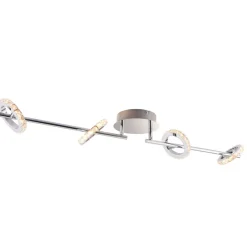 Alexa 4 Spot Polished Chrome & Crystal LED Ceiling Bar