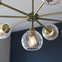 Allegra 8 Light Antique Brass Pendant Ceiling Light